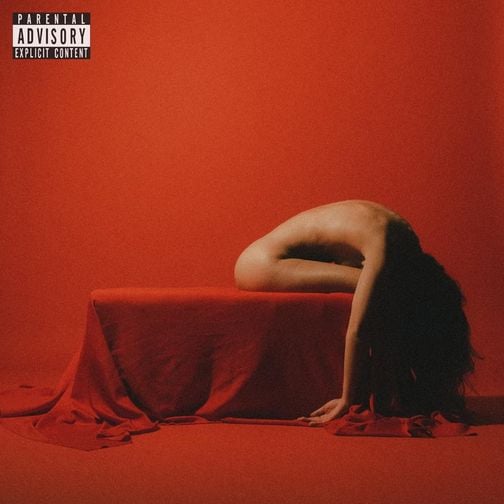 Album cover, woman in a red room