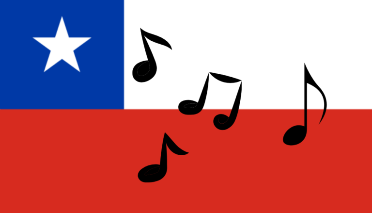 Chilean flag with musical notes